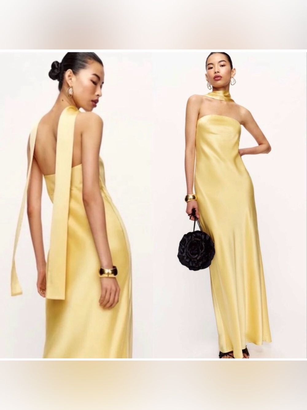 Reformation Oren Silk Maxi Dress XL Butter‎ Yellow Strapless Wedding Guest - Picture 8 of 8